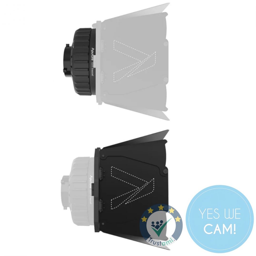 Aputure Fresnel und Barn Doors Kit für den STORM 400x zur präzisen Lichtsteuerung
