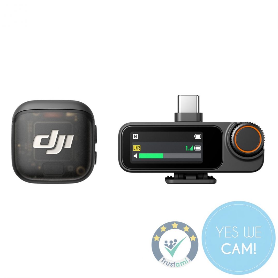 DJI Mic 3 Sender und Empfänger Set für kabellose Audioaufnahmen im Einsatz
