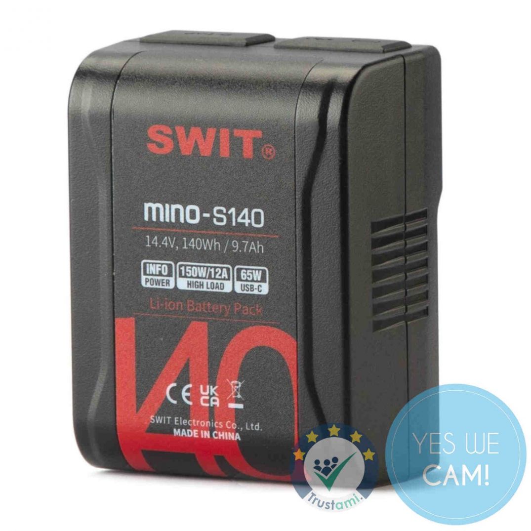 SWIT MINO-S140 140Wh Pocket V-mount Battery Pack kleine batterie Frontansicht