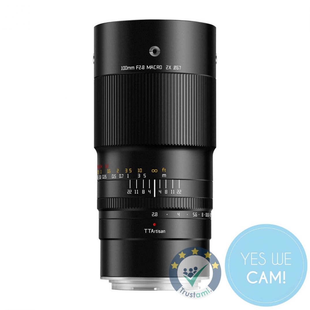 TTArtisan 100mm f/2,8 Macro 2X Nikon Z ür Nikon Z mit 2:1 Vergrößerung frontal dargestellt