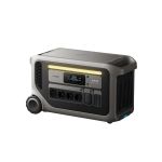 Anker SOLIX F3000 mobile Powerstation in perspektivischer Ansicht mit Beleuchtungsleiste und Anschlussfeld