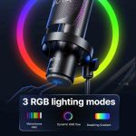 BOYA K9 USB Kondensatormikrofon mit statischer Beleuchtung, dynamischem RGB Farbwechsel und atmendem Farbverlauf