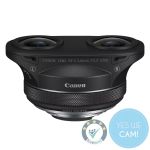 Kompaktes Dual-Fisheye-Objektiv für Canon EOS R APS-C Kameras zur Erstellung realistischer 3D-VR-Inhalte.

