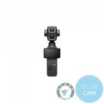 DJI Osmo Pocket 4P Standard Combo in Frontansicht mit Dual-Kamera, Touchscreen und Bedienelementen