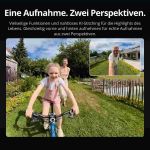 Grafik zur DJI Osmo 360 II mit Angaben zu 183 g Gewicht, 100 Minuten Aufnahme in 8K und Schnellladen auf 80 Prozent in 22 Minuten.