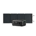 EcoFlow RIVER 3 UPS with solar panel front view