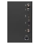 Ikan Aura 19" PoE++ NDI Teleprompter Rückansicht mit Anschlüssen für NDI, PoE++, SDI, HDMI und Netzwerk.