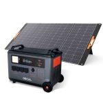 Detailansicht des Displays der OSCAL PowerMax 6000 mit Anzeige von Ladezustand, Leistungsabgabe und Systemstatus