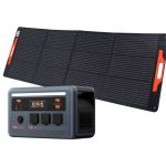 Oscal PowerMax 1800 tragbare Power Station mit angeschlossenem faltbarem Solarpanel für autarke Stromerzeugung