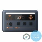 Oscal PowerMax 1800 tragbare Power Station in Frontansicht mit Display, AC-Steckdosen, USB-Ports und 12-V-Anschluss