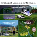 Der Maehroboter kartiert mehrere Gartenbereiche automatisch 