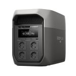Nahaufnahme der EcoFlow DELTA 3 Max Powerstation mit USB-Anschlüssen und Display zur Energieüberwachung