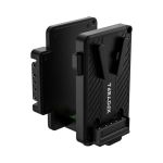 Teradek Battery Cradle RX V Mount Bolt 7 in Schrägansicht mit V Mount Akkuaufnahme.
