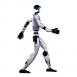 Unitree G1 EDU-U2 humanoider Roboter in Seitenansicht beim Gehen, freigestellt auf weißem Hintergrund