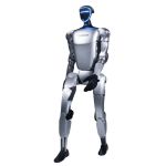 Humanoider Roboter mit visualisierter Sensorik wie 3D-LiDAR und Tiefenkamera zur präzisen Umgebungswahrnehmung in KI- und Forschungsprojekten.