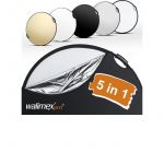 Walimex Pro 5 in 1 Faltreflektor Wavy Comfort Ø107cm mit Griffen und 5 Reflektorfarben Farben