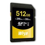Wise SDXC UHS-II V90 512GB Read 290 Mb/s