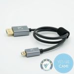 ZILR 4Kp60 1 m Full to Micro Hyper Thin HDMI Kabel mit Full Size HDMI und Micro HDMI Anschluss.