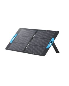 Anker PS100X Erweiterungsbatterie in schräger Frontansicht mit kompaktem, robustem Gehäuse