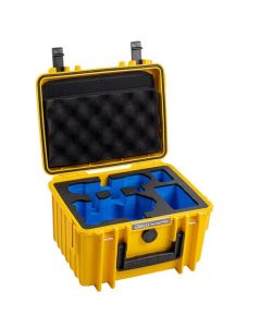 Innenansicht des B&W Outdoor Case 2000 gelb mit passgenauem Schaumstoff für DJI Mini 4 Pro
