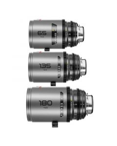 DZOFILM Pavo 2x anamorphic Prime C set macro 65mm/180mm T2.8, 135mm T2.5 - Neutral Coating - PL&EF mount - metric