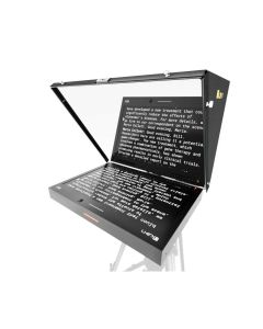 Ikan Aura 19" PoE++ NDI Teleprompter Travel Kit Detailansicht der Anschlüsse des Aura 19" Teleprompters mit NDI- und PoE++-Funktionen