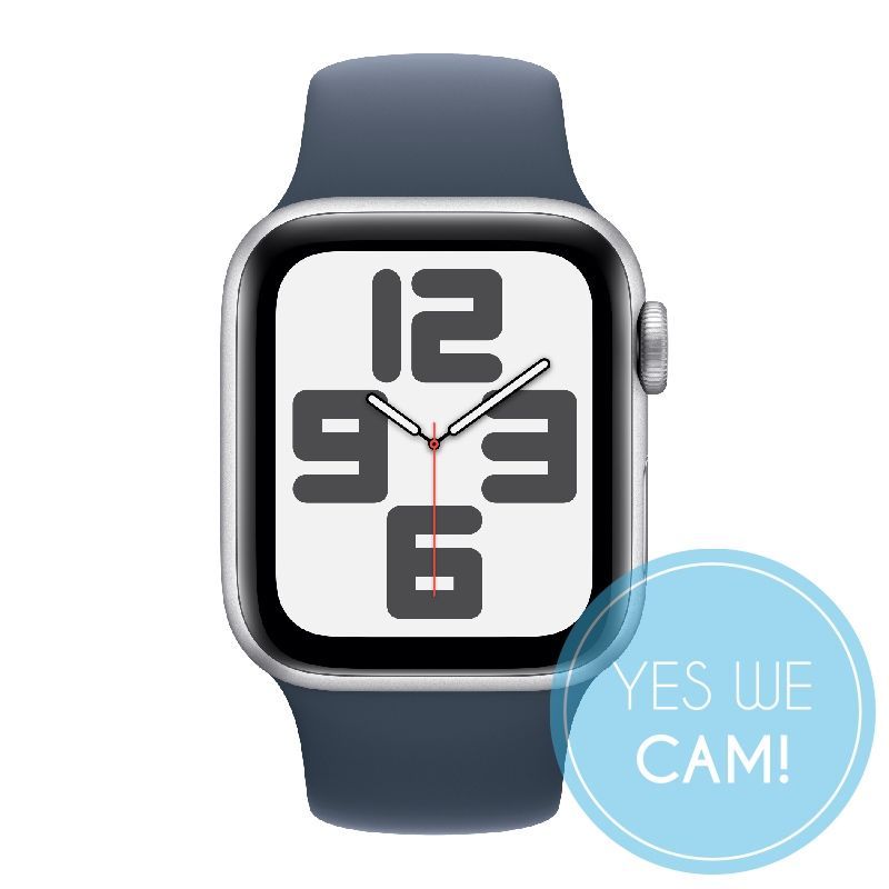 Apple Watch SE Aluminium 40mm Silber (Sportarmband sturmblau) S/M Uhr