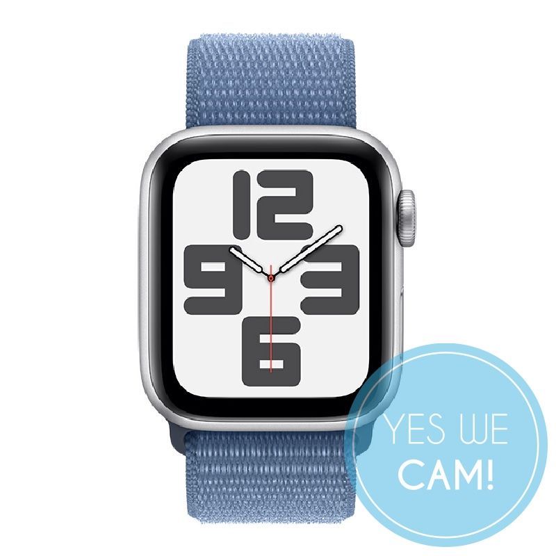 Apple Watch SE Aluminium Cellular 44mm Silber (Sport Loop winterblau) Uhr