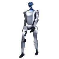 Humanoider Roboter mit visualisierter Sensorik wie 3D-LiDAR und Tiefenkamera zur präzisen Umgebungswahrnehmung in KI- und Forschungsprojekten.